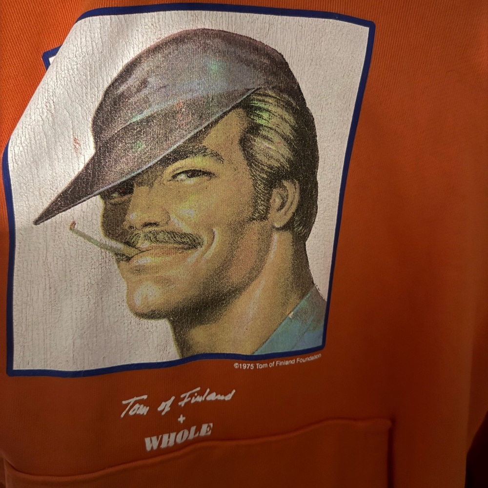 Tom of Finland x Whole Orange Designer Hoodie Size Medium Gay Interest